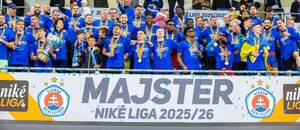 ŠK Slovan Bratislava oslavuje titul v sezóne 2025/2026