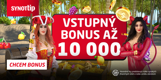 Registrujte sa v Synottip online kasíne a získajte bonus až 10 000 eur!