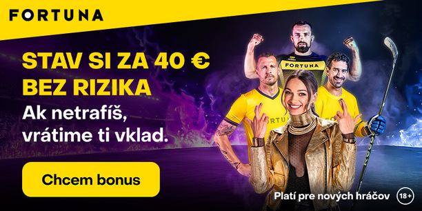 Využite prvú stávku bez rizika za 40 eur.