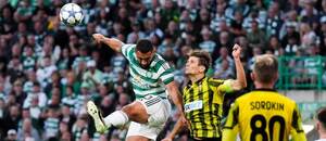 Obranca Celticu Cameron Carter Vickers (vľavo) v súboji s kapitánom Kairatu Aleksandrom Martynovichom v prvom zápase 4. predkola Ligy majstrov UEFA 2025/2026 medzi Celtic FC a Kairat Almaty Obranca Celticu Cameron Carter Vickers (vľavo) v súboji s kapitánom Kairatu Aleksandrom Martynovichom v prvom zápase 4. predkola Ligy majstrov UEFA 2025/2026 medzi Celtic FC a Kairat Almaty