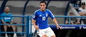 Taiansky futbalový reprezentant Giacomo Raspadori počas zápasu Taliansko vs. Moldavsko v kvalifikácii na MS vo futbale 2026