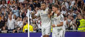 Kylian Mbappé, Vinicius Jr. a Arda Güler (Real Madrid). Kylian Mbappé, Vinicius Jr. a Arda Güler (Real Madrid).