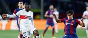Ousmane Dembélé (PSG) a Pau Cubarsi (Barcelona) Ousmane Dembélé (PSG) a Pau Cubarsi (Barcelona)