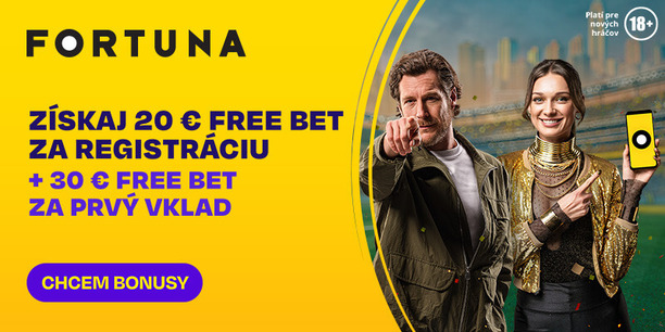 Získaj vo&nbsp;Fortune 20 € len za&nbsp;registráciu a&nbsp;ďalších 30 € za&nbsp;prvý vklad