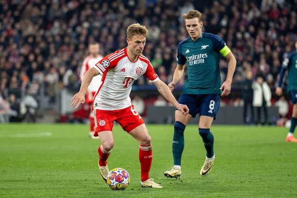 Joshua Kimmich (Bayern) a Martin Odegaard (Arsenal)