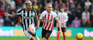 Bruno Guimaraes (Newcastle) v zápase proti Sunderlandu.