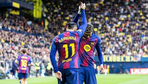 Raphinha a&nbsp;Lamine Yamal (FC Barcelona)