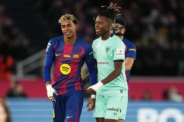 Lamine Yamal (Barcelona) a&nbsp;Nico Williams (Bilbao)