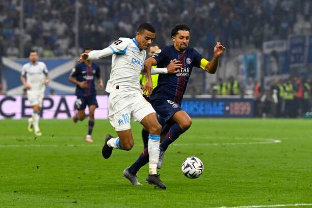 Mason Greenwood (Marseille) a Marquinhos (PSG)