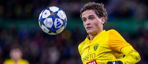 Teodor Staník (Žilina U19) v zápase proti Liverpoolu.