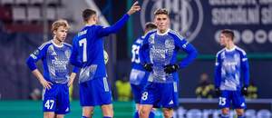 Porada futbalistov Olomouca počas prvého zápasu SK Sigma Olomouc vs. FC Lausanne-Sport v rámci šestnásťfinále Konferenčnej ligy UEFA 2025/2026