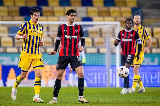 Dunajská Streda vs. Trnava. Na fotke Máté Tuboly (DAC) a Luka Khorkheli (Trnava).