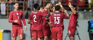 Gólová radosť hráčov Portugalska v prípravnom zápase proti Nigérii pred MS vo futbale 2026