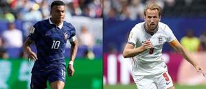 Francúz Kylian Mbappé (vľavo) a Angličan Harry Kane: kto z nich sa dnes bude tešiť z bronzu v zápase Francúzsko vs. Anglicko na MS vo futbale 2026?