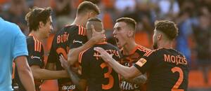 Gólová radosť futbalistov Ružomberka v zápase 1. kola Niké ligy 2026/27 MFK Ružomberok vs. FC DAC 1904 Dunajská Streda