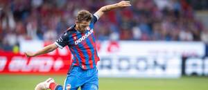 Slovenský záložník Plzne Patrik Hrošovský v zápase FC Viktoria Plzeň vs. FC Zbrojovka Brno v 2. kole českej Chance Ligy 2026/27