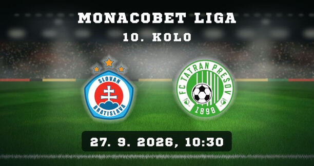 ŠK Slovan Bratislava B vs. FC Tatran Prešov v&nbsp;10. kole MONACObet ligy 2026/2027