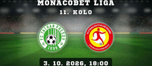 FC Tatran Prešov vs. FK Baník Lehota pod Vtáčnikom v 11. kole MONACObet ligy 2026/2027