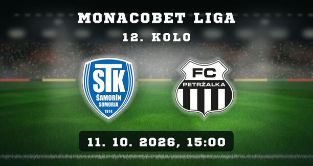 FC ŠTK 1914 Šamorín – FC Petržalka, 12. kolo MONACObet ligy, 11. 10. 2026