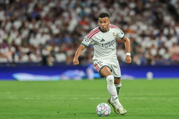 Útočník madridského Realu Kylian Mbappé počas zápasu Real Madrid CF vs. Inter Miláno v&nbsp;1. kole ligovej fázy Ligy majstrov UEFA 2026/2027