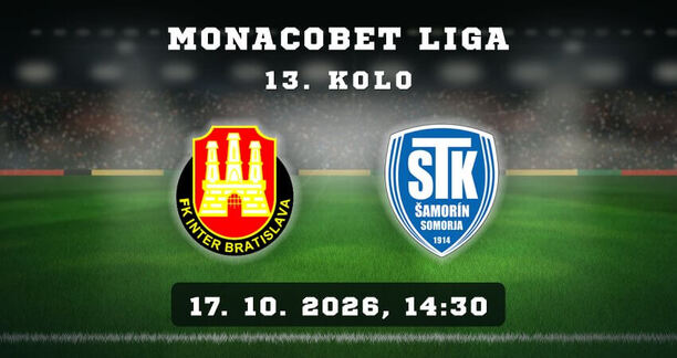 FK Inter Bratislava vs. FC ŠTK 1914 Šamorín v&nbsp;13. kole MONACObet ligy 2026/2027